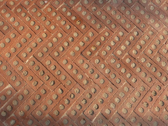 A brick herringbone pattern