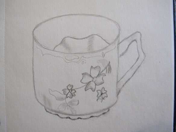 Sketch of a mustache cup